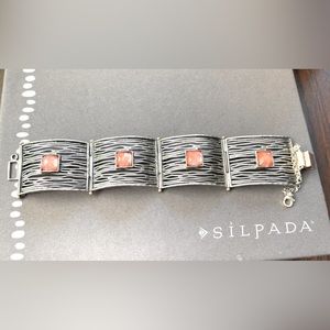 B1189 Retired Silpada Rose Quartz Bracelet Silpada